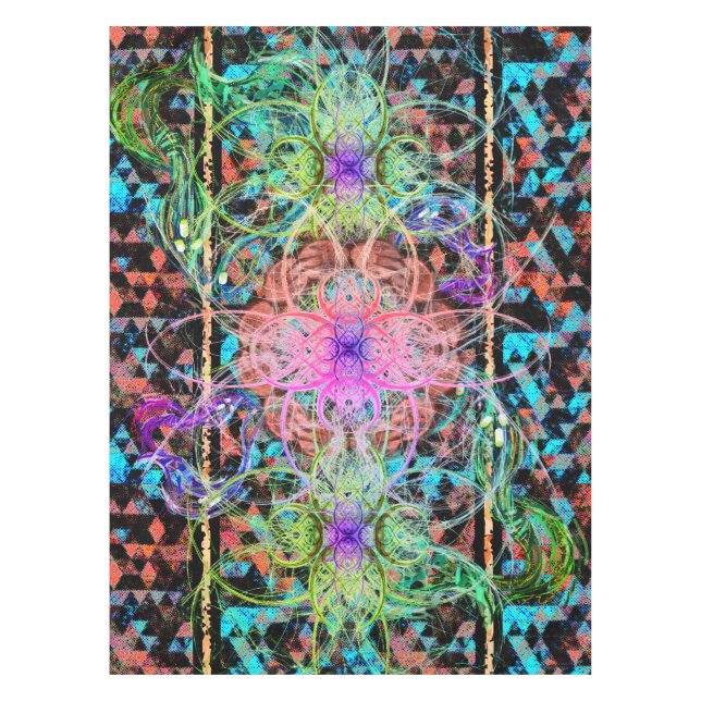 Lush Colourful Syberpunk Tablecloth (Front)