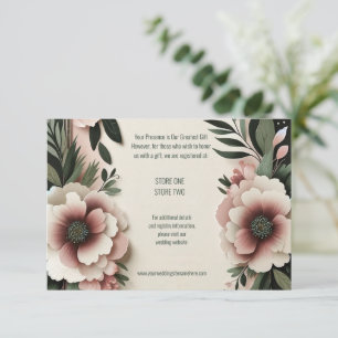 Lush Dark Green and Blush Pink Floral Wedding Enclosure Card