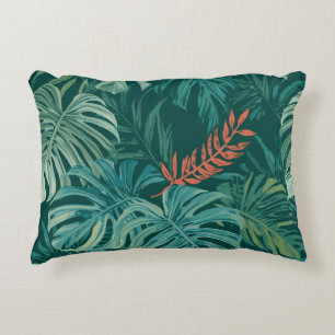 Lush Emerald Jungle Print Decorative Cushion
