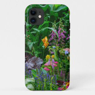 Lush English Cottage Garden Summer Flowers Photo iPhone 11 Case