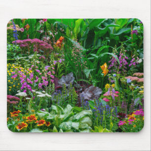 Lush English Cottage Garden Summer Flowers Photo Mouse Mat