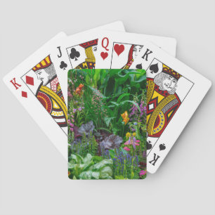Lush English Cottage Garden Summer Flowers Photo Playing Cards