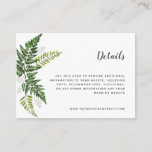 Lush Fern Tropical Botanical Wedding Suite Details
