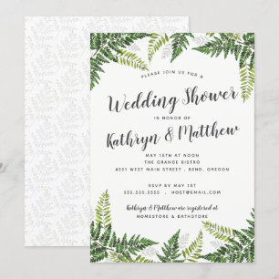 Lush Fern Tropical Couples Wedding Shower Invitation