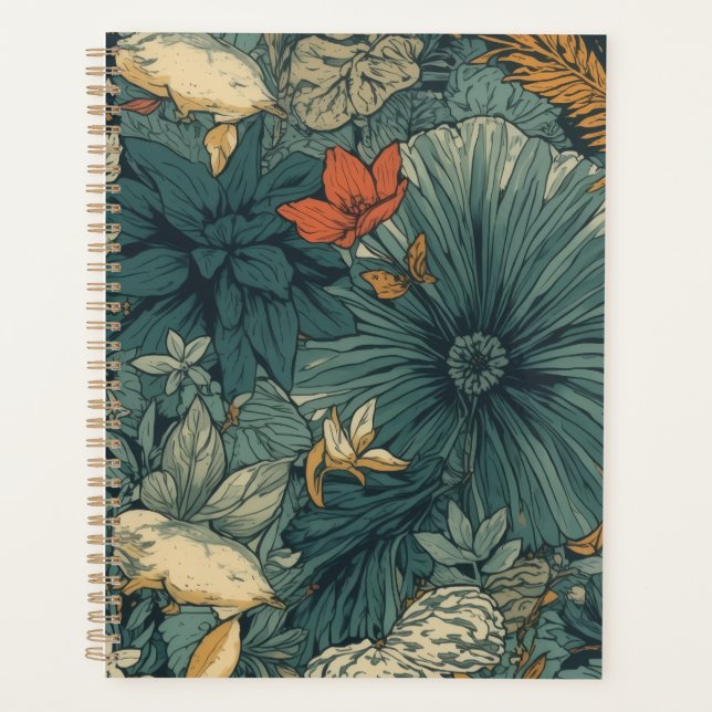 Lush Flora & Fauna – Vintage Botanical Planner (Front)