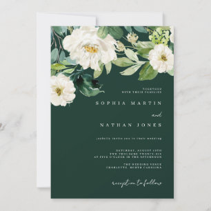 Lush Floral Watercolor Greenery Wedding Invitation