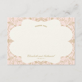 Lush Flourish Thank You flat card blush gold