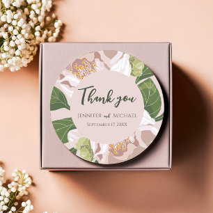 Lush Flower and Greenery Elegant  Classic Round Sticker