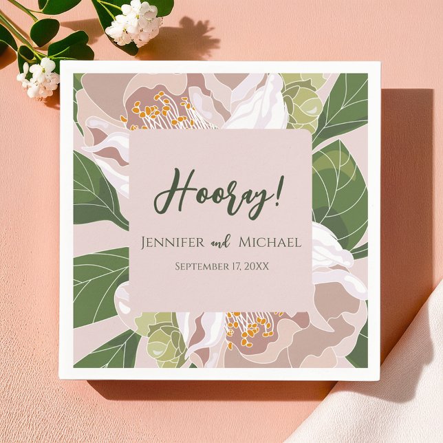 Lush Flower and Greenery Elegant Wedding Napkin (Lush Flower and Greenery Elegant Wedding Napkins)