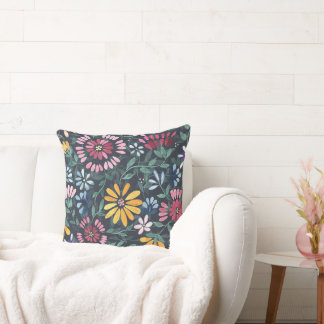 Lush Flowers and Vines - Forest Floor Cushion