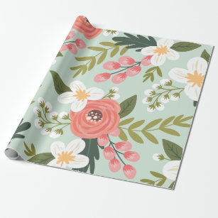 Elegant Marble, Copper Sage Mint Green Rose Gold Wrapping Paper