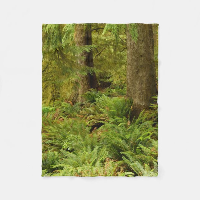 Lush Forest & Ferns | Ecola State Park, Oregon Fleece Blanket (Front)
