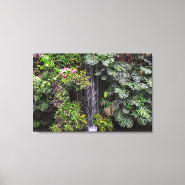 Lush Garden Waterfall, China Canvas Print (Front)