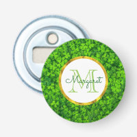Lush Green Clovers with FAUX Gold Foil & Monogram