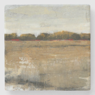 Lush Green Countryside Landscape Stone Coaster