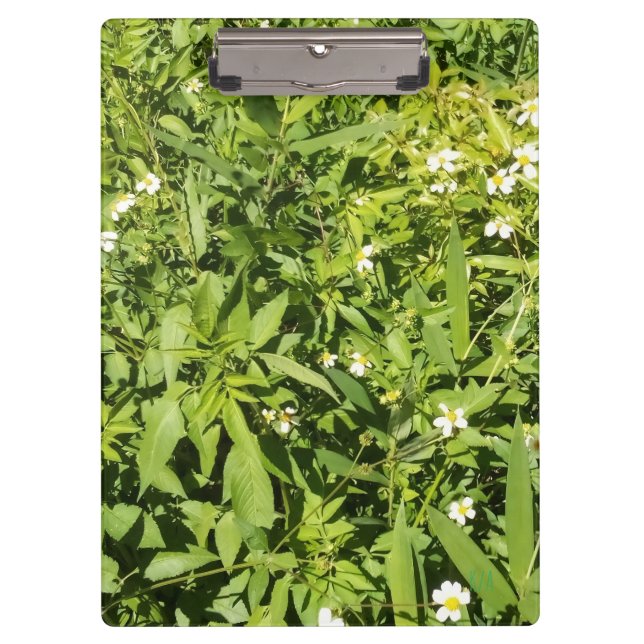 Lush green floral field clipboard (Front)