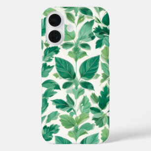 Lush Green Foliage Pattern iPhone 16 Case