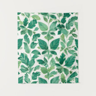 Lush Green Foliage Pattern Tapestry