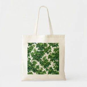 Lush Green Ivy Vine Botanical Leaf Pattern Tote Bag