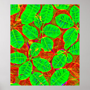 Lush Green Leaf Pattern Poster