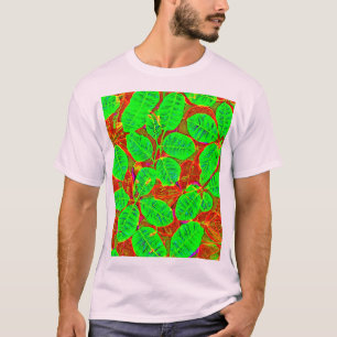 Lush Green Leaf Pattern T-Shirt