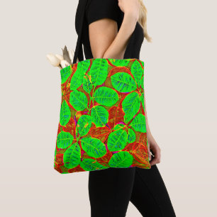 Lush Green Leaf Pattern Tote Bag