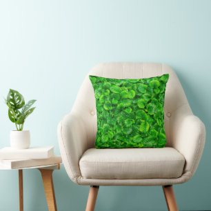 Lush Green Leaves  Cushion