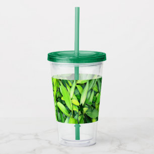 Lush Green Leaves Pattern – Nature Botanical Acrylic Tumbler