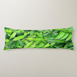 Lush Green Leaves Pattern – Nature Botanical Body Cushion