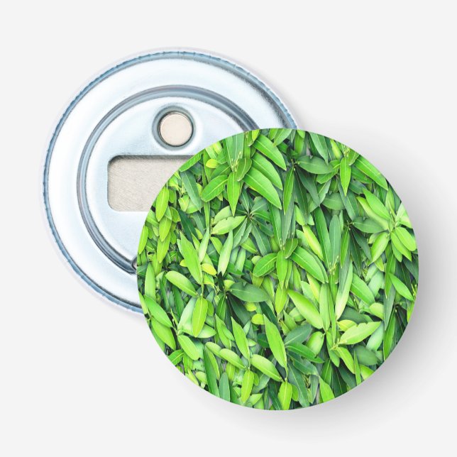 Lush Green Leaves Pattern – Nature Botanical  Bottle Opener (Front)