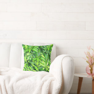 Lush Green Leaves Pattern – Nature Botanical Cushion