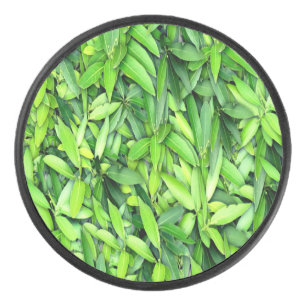 Lush Green Leaves Pattern – Nature Botanical  Hockey Puck