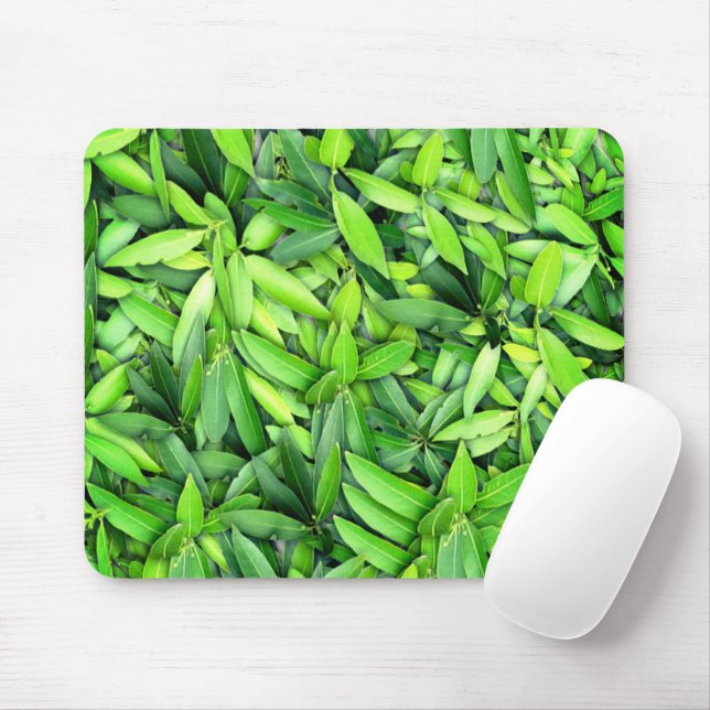 Lush Green Leaves Pattern – Nature Botanical  Mouse Mat (With Mouse)