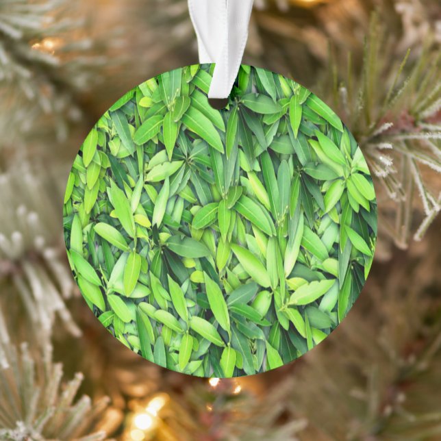 Lush Green Leaves Pattern – Nature Botanical  Ornament (Tree)