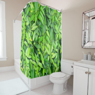 Lush Green Leaves Pattern – Nature Botanical Shower Curtain