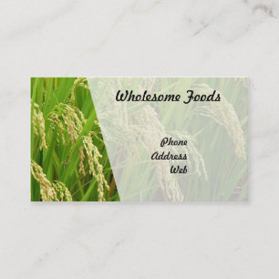 Lush Green Rice Field Ready for Harvest Business Card