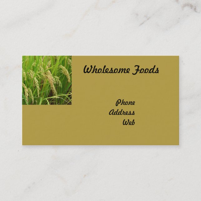 Lush Green Rice Field Ready for Harvest Business Card (Front)