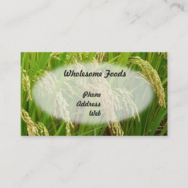 Lush Green Rice Field Ready for Harvest Business Card (Front)