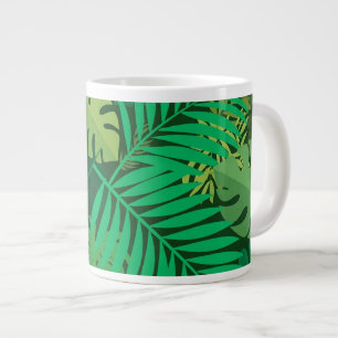 Lush Green Tropical Jungle Foliage Large Coffee Mug