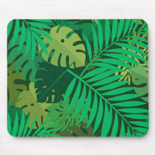 Lush Green Tropical Jungle Foliage Mouse Mat