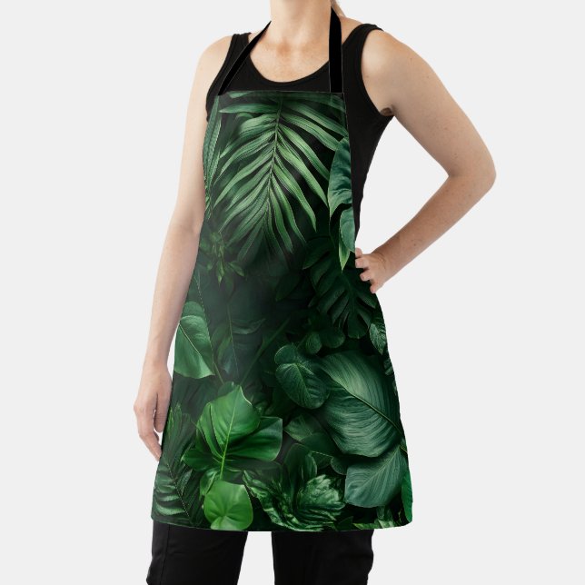 Lush Green Tropical Leaves  Apron (Insitu)
