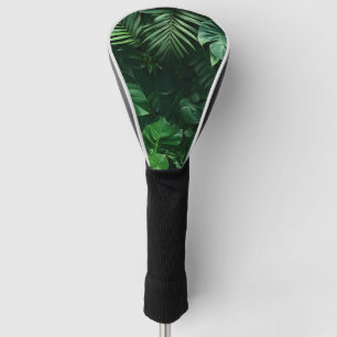 Lush Green Tropical Leaves Golf Head Cover