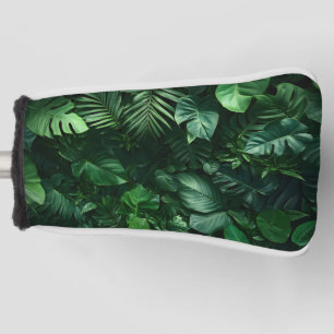 Lush Green Tropical Leaves Golf Head Cover