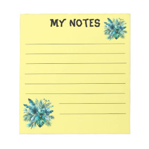 Lush green tropical leaves notepad