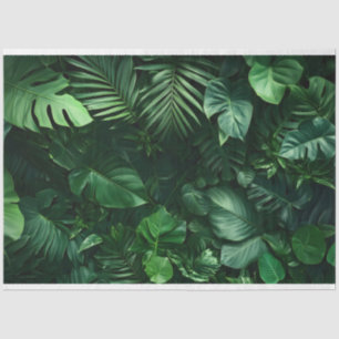 Lush Green Tropical Leaves Tissue Paper