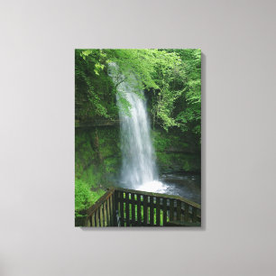Lush Green Tropical Waterfall Wall Art