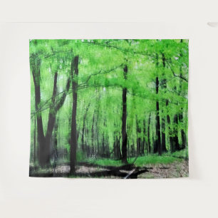 Lush Green Woods Tapestry