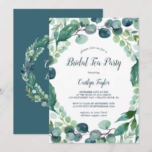 Lush Greenery and Eucalyptus Bridal Tea Party Invitation