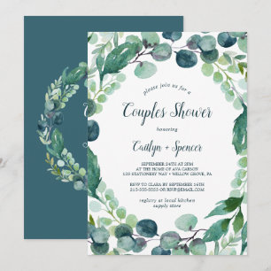 Lush Greenery and Eucalyptus Couples Shower Invitation