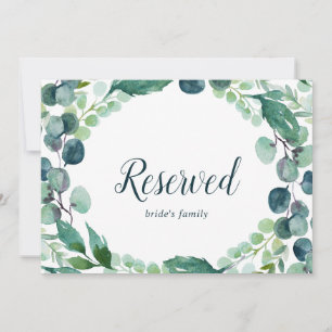 Lush Greenery and Eucalyptus Reserved Sign